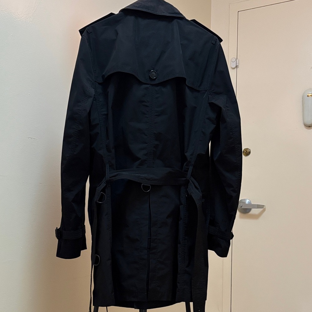 BURBERRY BRIT Men's Black Double-Breasted Trench Coat Size M - Picture 2 of 16